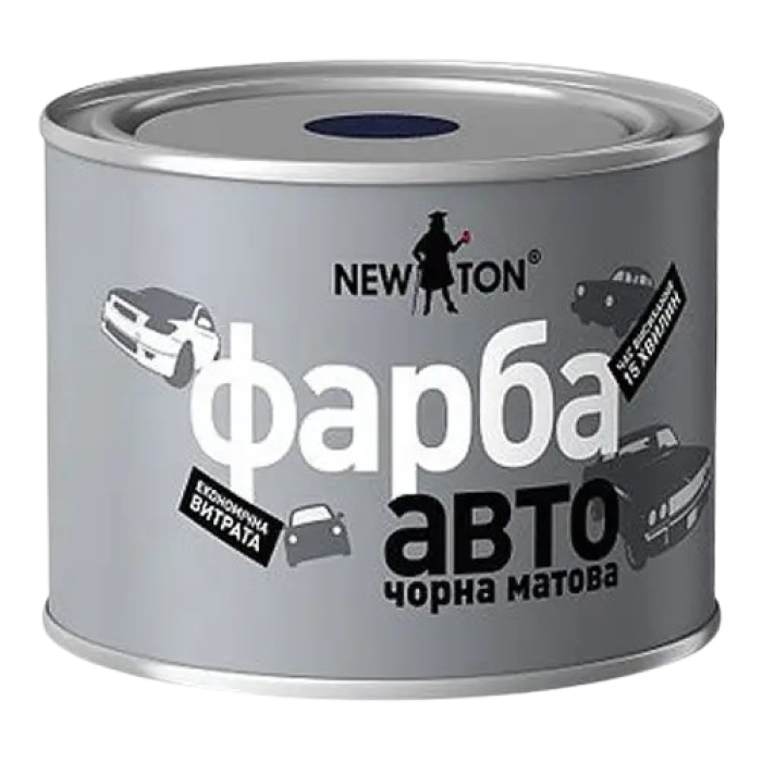 Краска алкидная автомобильная "NEW TON" черная матовая 450 мл