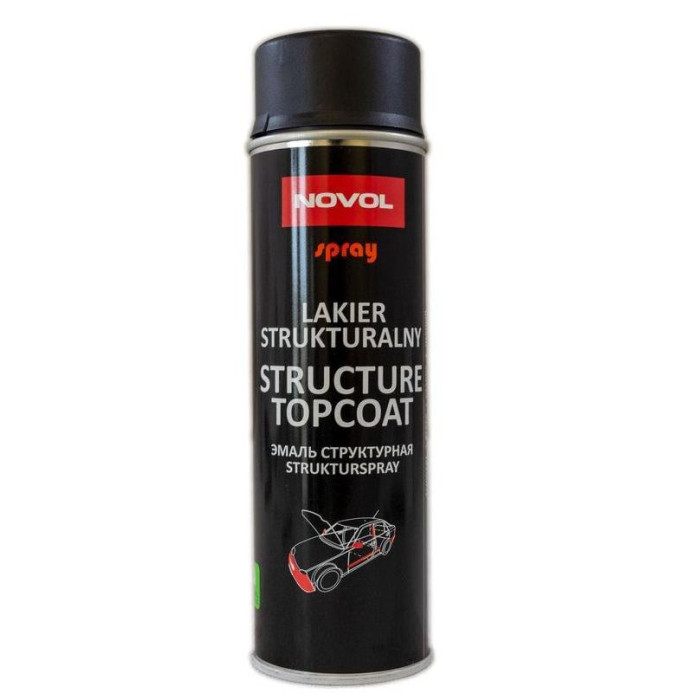 Фарба для бамперів структурна   NOVOL TOPCOAT, чорна  500мл  (аероз.),