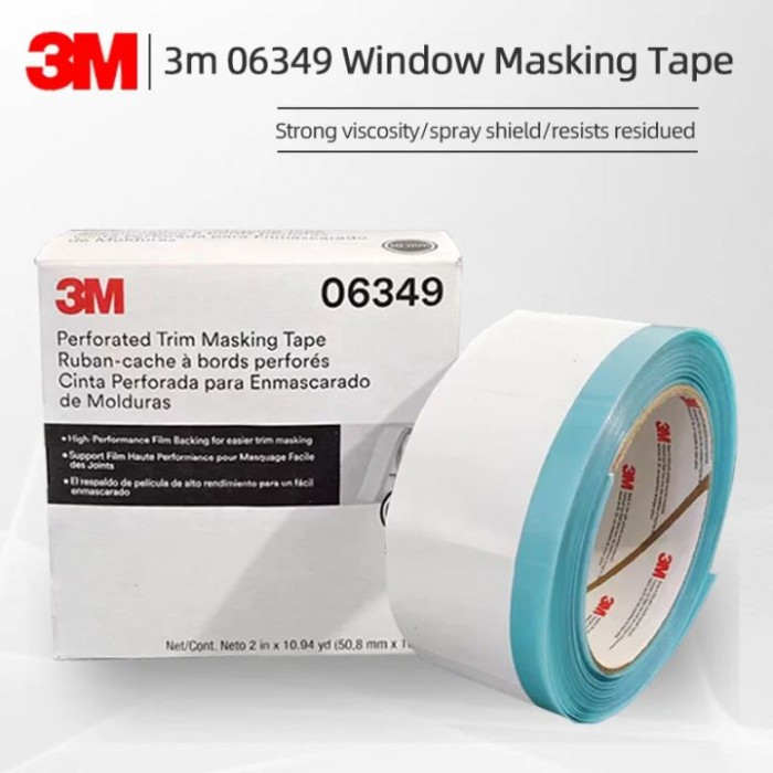3M 06349 Маскуюча стрічка для вклеювання скла (відворотний скотч) 3M Trim Masking Tape, 50мм х 10м, козирок 10мм