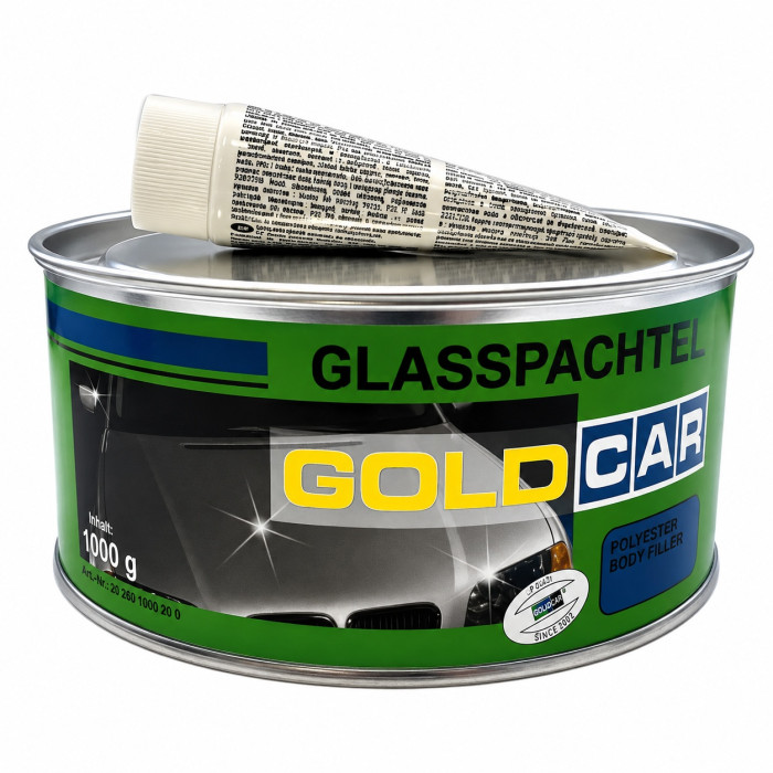Шпаклевка со стекловолокном GOLD CAR  GLASS, 1 кг