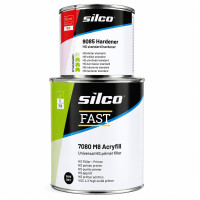 Silco Грунт наполнитель HS M8 Acryfill, 4:1 1л, Silco 7080 + БЫСТРЫЙ УТВЕРЖДАТЕЛЬ, Silco 9082,250мл