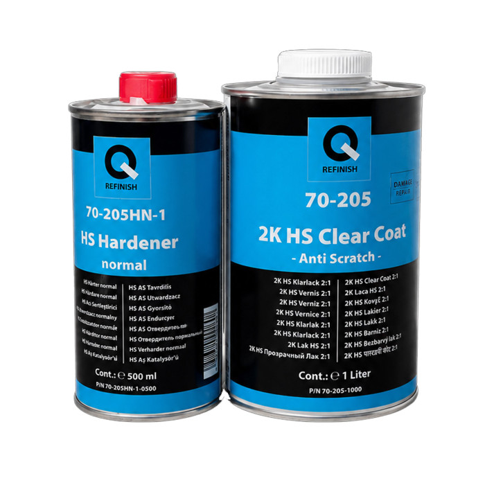 Лак акриловий підвищеної міцності Q-Refinish 70-205 HS AS CLEARCOAT ANTI SCRACH | Комплект 1,5л