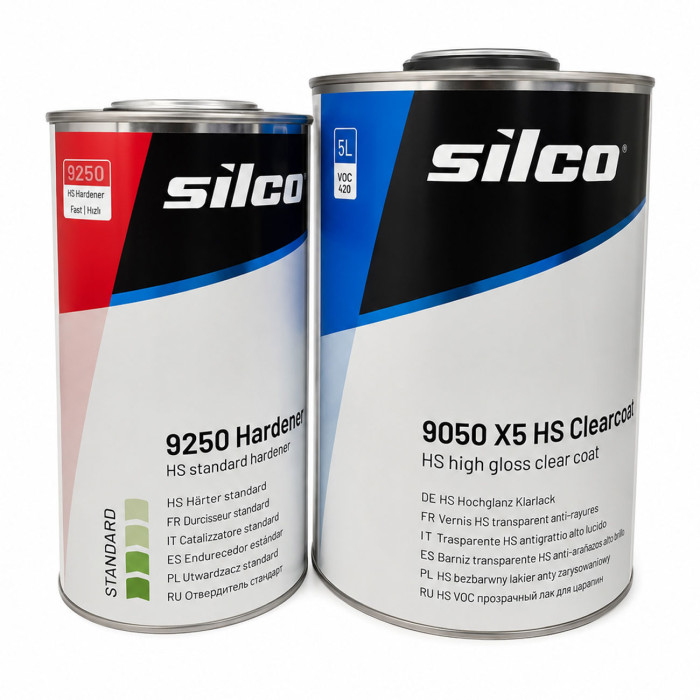 Лак Silco HS SR 9050 X5 Scratch Resistant 2:1 1L із затверджувачем (9220/9230/9250/9270) комплект